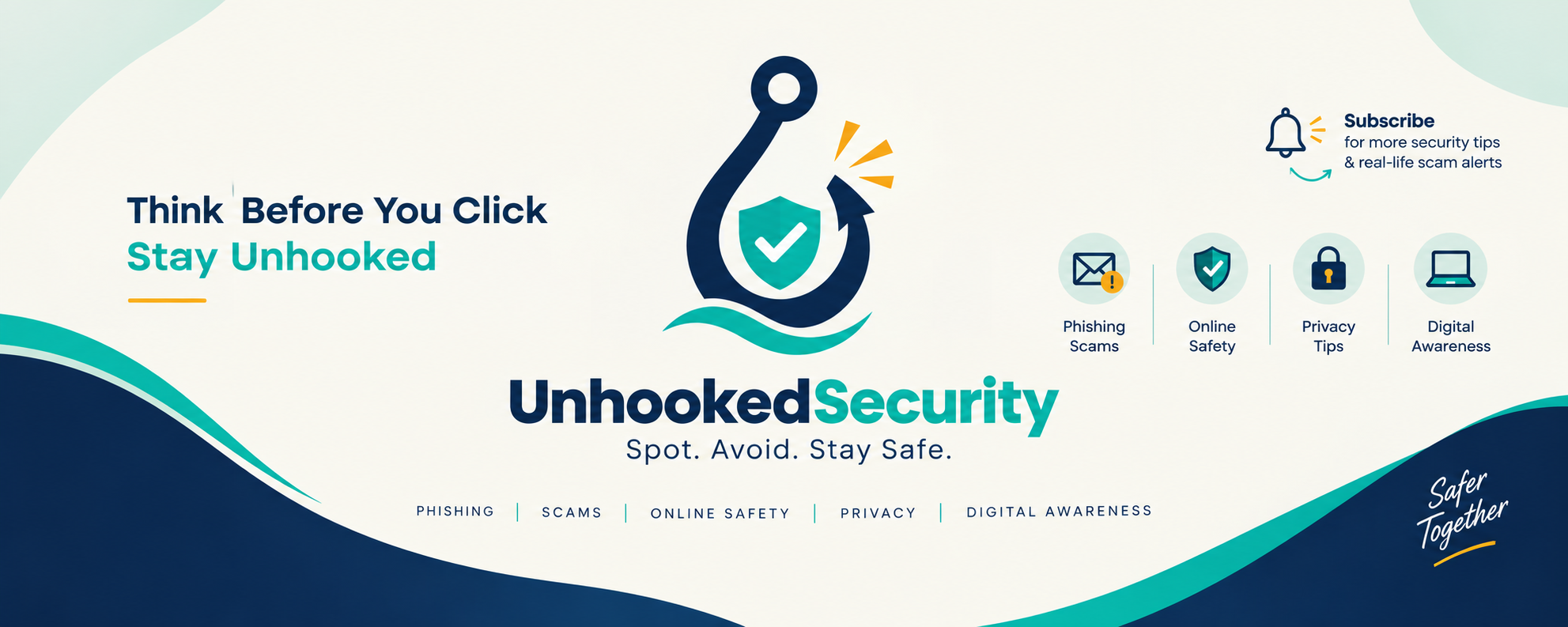 Think Before You Click — UnhookedSecurity safety banner
